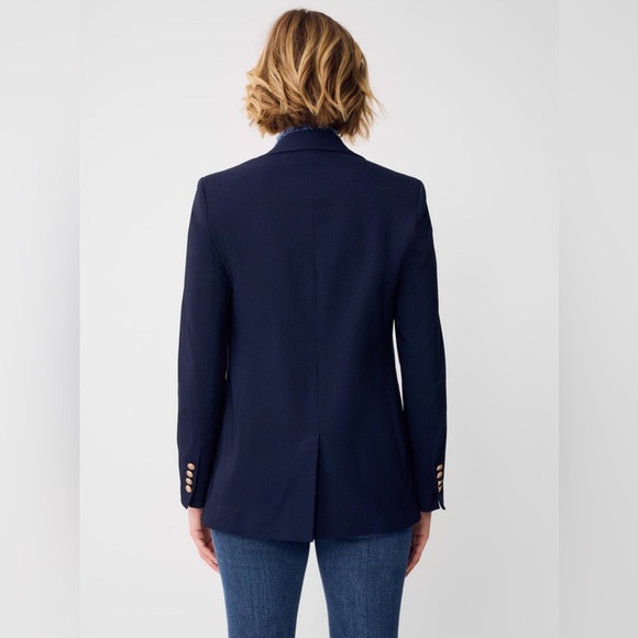 J. McLaughlin Benji Single-Breasted Amelia Cloth Blazer in Winter Navy $398 Sz 4 - Picture 13 of 14